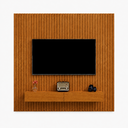 Ver imagem 5 de Rack Suspenso com Painel Ripado Moderno e Elegante 2 Gavetas:Naturale