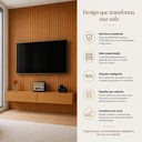 Ver imagem 2 de Rack Suspenso com Painel Ripado Moderno e Elegante 2 Gavetas:Naturale
