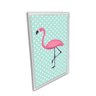Quadro 40x25cm Flamingo Rosa Fundo Verde Moldura - 2