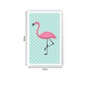 Ver imagem 3 de Quadro 40x25cm Flamingo Rosa Fundo Verde Moldura