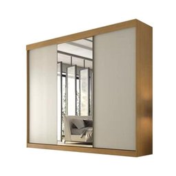 Guarda Roupa Garibaldi 3 Portas de Correr com Espelho Móveis Valverde Cinamomo - 3 Guarda Roupa Garibaldi 3 Portas de Correr com Espelho Móveis Valverde Cinamomo - 3