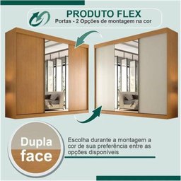 Guarda Roupa Garibaldi 3 Portas de Correr com Espelho Móveis Valverde Cinamomo - 2 Guarda Roupa Garibaldi 3 Portas de Correr com Espelho Móveis Valverde Cinamomo - 2