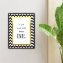Ver imagem 1 de Quadro 40x30cm Frase de Inglês Happy Be Vidro