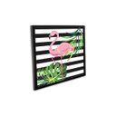 Ver imagem 2 de Quadro 25x25cm Folhagem e Flamingo Moldura Vidro