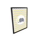 Ver imagem 2 de Quadro 40x30 Elefante Cinza Amarelo Moldura Vidro