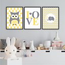 Ver imagem 1 de Quadro Infantil Coruja Love Elefante Moldura Preta