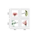 Ver imagem 6 de Quadro 4Pçs Campanula Rosa Folhas Cacto Vidro
