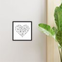 Ver imagem 1 de Quadro 25x25cm Coração Geométrico Moldura Vidro