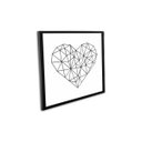 Ver imagem 2 de Quadro 25x25cm Coração Geométrico Moldura Vidro