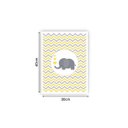 Ver imagem 3 de Quadro 40x30cm Elefante Cinza e Amarelo Moldura