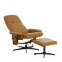 Ver imagem 6 de Kit 2 Poltronas Reclináveis Manuais Royale Massageia Giratória Apoio para Os Pés Pu Caramelo G31 - G