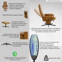 Ver imagem 3 de Kit 2 Poltronas Reclináveis Manuais Royale Massageia Giratória Apoio para Os Pés Pu Caramelo G31 - G