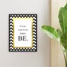 Quadro 40x30cm Frase de Inglês Happy Be Moldura - 1