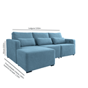 Ver imagem 3 de Sofá Baroni 7 Lugares 3,50m com Chaise Esquerdo em Linho e USB