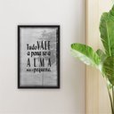 Ver imagem 1 de Quadro 30x20cm Frase Tudo Vale Moldura Vidro