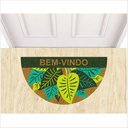 Ver imagem 1 de TAPETE PLANTAS BEM VINDO, FORMATO MEIA LUA MEDIDA PORTA.