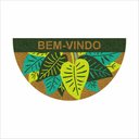 Ver imagem 2 de TAPETE PLANTAS BEM VINDO, FORMATO MEIA LUA MEDIDA PORTA.
