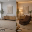 Ver mais imagens de Poltrona Balance Leve Balanço Linho Premium Easy Clean Luxo para Sala Quarto Conforto Relaxante