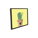Ver imagem 2 de Quadro 25x25cm Chervon Amarelo e Cacto Vidro