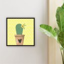 Ver imagem 1 de Quadro 25x25cm Chervon Amarelo e Cacto Vidro