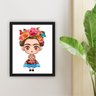 Quadro 30x25cm Frida Kahlo Criança Moldura Vidro - 1