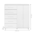 Ver imagem 4 de Cômoda Sapateira 2 Portas 5 Gavetas Multiuso Branco