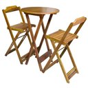 Ver imagem 1 de Jogo De Mesa Bistrô Dobrável Em Madeira Padrão Com 2 Banquetas Altas - Mel - Marrom