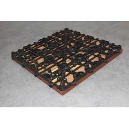 Deck de Madeira Modular com Base Plástica 6 Ripas 30x30 Kit 24 Peças (2m²) - 6