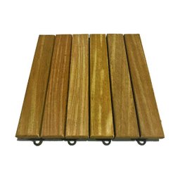 Deck de Madeira Modular com Base Plástica 6 Ripas 30x30 Kit 24 Peças (2m²) - 1