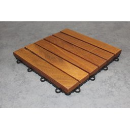Deck de Madeira Modular com Base Plástica 6 Ripas 30x30 Kit 24 Peças (2m²) - 4