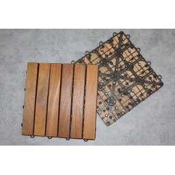 Deck de Madeira Modular com Base Plástica 6 Ripas 30x30 Kit 24 Peças (2m²) - 2