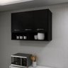 Armário Parede Suspenso Multiuso Quarto Cozinha 3 Portas ClickForte Armário Multiuso Preto - 3