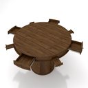 Ver imagem 7 de Mesa de Jogos Carteado 4 Lugares Bellagio com Gavetas e Tampo Reversível Base Cone com Tecido Noguei