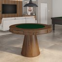 Ver imagem 1 de Mesa de Jogos Carteado 4 Lugares Bellagio com Gavetas e Tampo Reversível Base Cone com Tecido Noguei