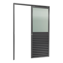 Ver imagem 1 de Porta de Correr Suspensa Meia Veneziana Meia Vidro Esq L.25 Cinza 210x70 Brimak