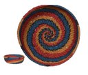 Ver imagem 1 de Cesta Decorativa Fibra de Papel Azul e Vermelho 30cm