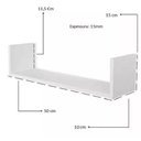Ver imagem 1 de Kit 2 Prateleiras Nicho U 50x15x10p Branco Mdf