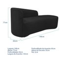 Ver imagem 3 de Recamier Curvo Orgânico 140cm 2 Lugares Lado Direito para Sala Estar Bouclé Paris