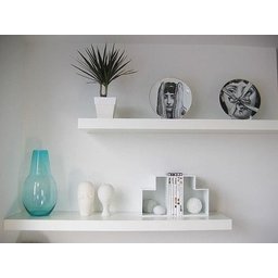 Jogo 2 Prateleiras Nicho MDF 100x15 Branco com Suporte Invisivel - 2