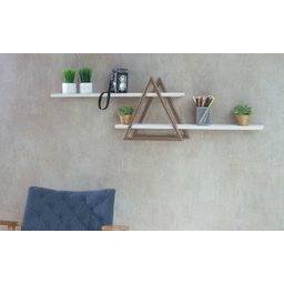 Jogo 2 Prateleiras Nicho MDF 100x15 Branco com Suporte Invisivel - 3