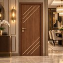 Ver imagem 2 de Porta Frisada R30K 210x80 Madeira MDF Pronta Instalar:Imbuia