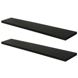 Jogo 2 Prateleiras Nicho Mdf 100x15 Pret0 Com Suporte Invisivel - 6