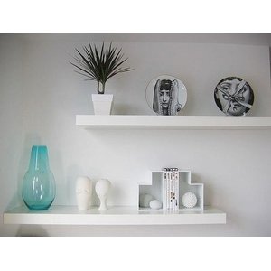 Combo 2 Prateleiras Branca 120x20 com Suporte Invisivel