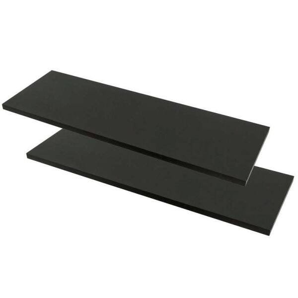 2 Prateleiras Preta em Mdf 120x20 Com Suporte Fixação - 4