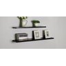 Super Jogo Prateleiras Mdf Preta 120x20 Com Suporte Invisivel - 3