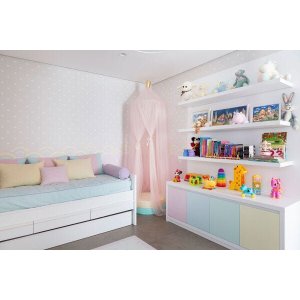 Combo 3 Prateleiras 1200x200 Mdf Branca com Suporte Invisivel