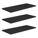 Ver imagem 2 de Jogo 3 Prateleiras 1200x200 MDF Preta com Suporte Invisivel