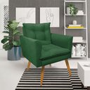 Ver imagem 2 de Kit 2 Poltronas Thais Suede Verde Pés Palito - Pallazio