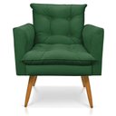 Ver imagem 3 de Kit 2 Poltronas Thais Suede Verde Pés Palito - Pallazio