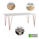 Ver imagem 5 de Mesa Sala de Jantar Industrial Branca 135x75 6 Cadeiras Pretas de Ferro Cobre